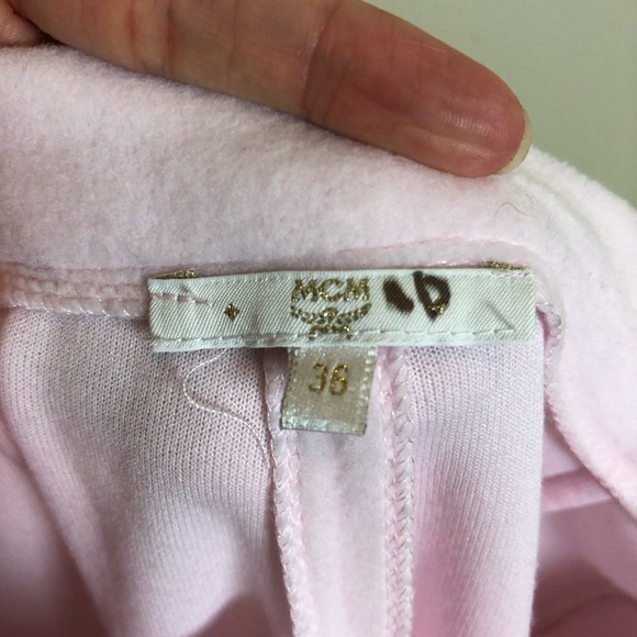 MCM Fleece Gold Trim Pastel Pink Sweatsuit Pants - Picture 5 of 8